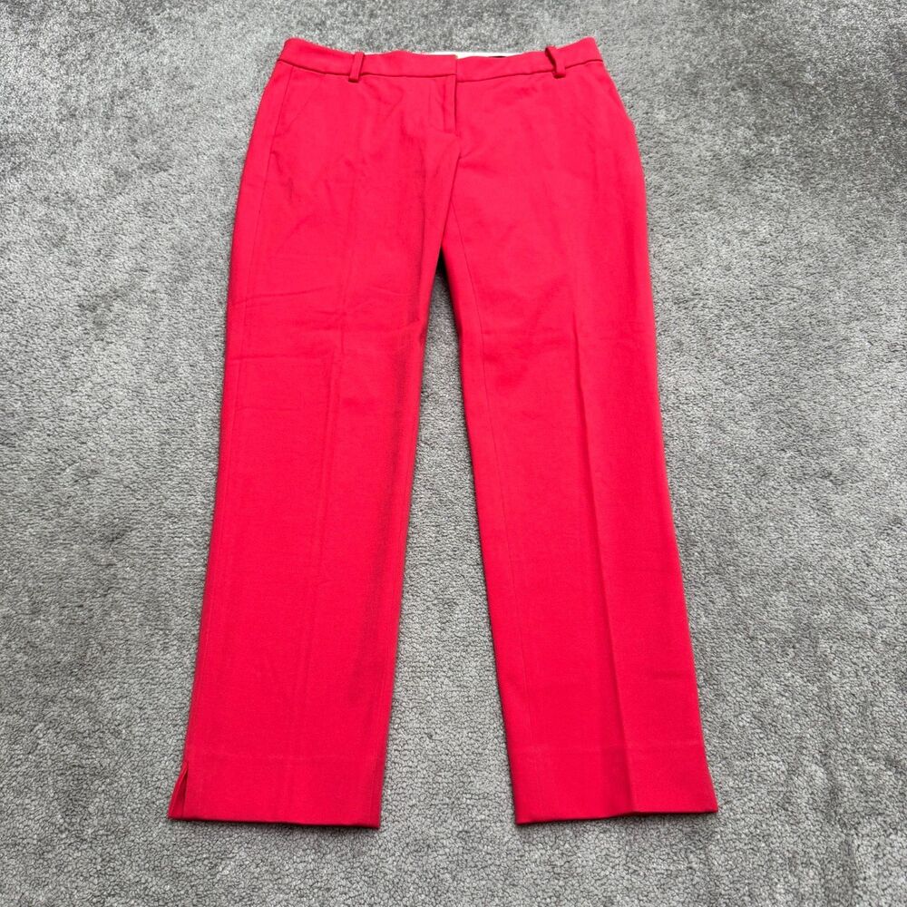 C Wonder Signature Crop Pants Womens 2 Pink Stretch Slim Ankle Slit Zip Career